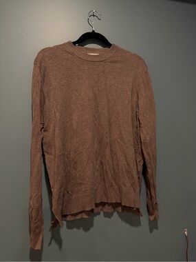 Coach Brown Ribbed Crewneck Sweater